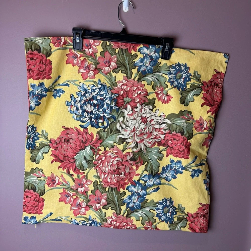 Lot of 2 Pottery Barn 24x24 Euro Pillow Covers Floral Country Cottage